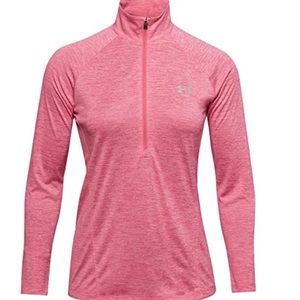 under armour pink half zip top